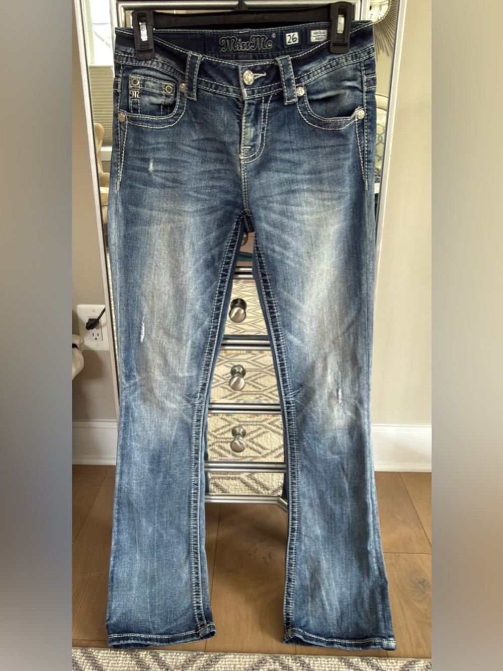 Miss Me Women's Signature 💎 Embellished Boot Cut Jeans